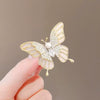 Alloy Diamond Pearl Butterfly Flower Brooch For Women With Electroplating Design