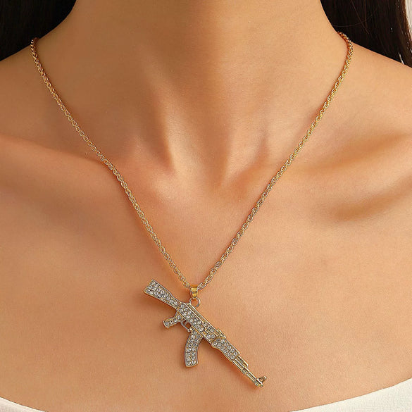 Alloy Diamond Pendant Snake Bone Chain Women's Ins Punk Creative Necklace