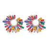 Alloy Diamond Rhinestone Geometric Sunflower Women's Earrings
