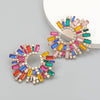 Alloy Diamond Rhinestone Geometric Sunflower Women's Earrings