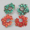 Alloy Diamond Rhinestone Geometric Sunflower Women's Earrings