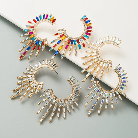 Alloy Diamond Rhinestone Heart Shape Earrings