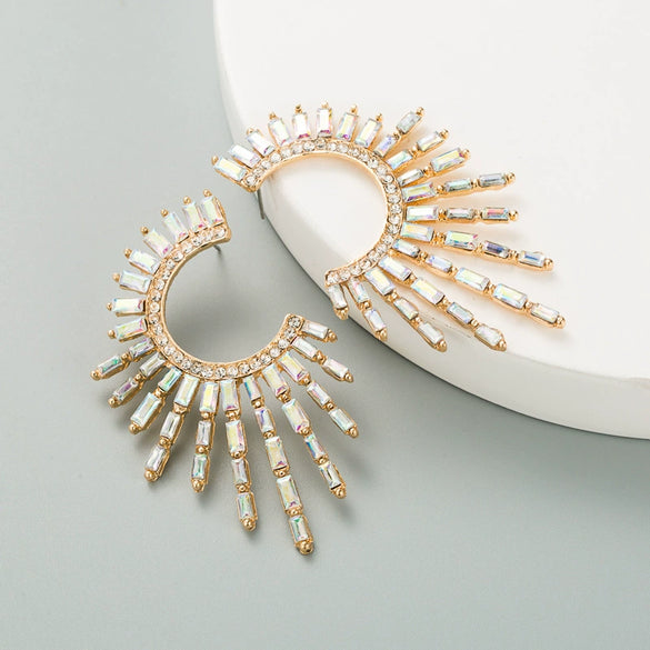 Alloy Diamond Rhinestone Heart Shape Earrings