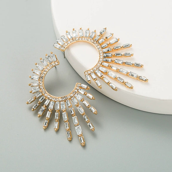 Alloy Diamond Rhinestone Heart Shape Earrings