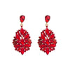 Alloy Diamond Women's Ball Temperament Retro Style Earrings With Flower Pattern