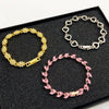 Alloy Diamond Women's Love Geometric Retro Bracelet With Flower And Heart Shapes