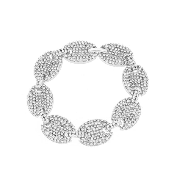 Alloy Diamond Women's Love Geometric Retro Bracelet With Flower And Heart Shapes