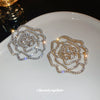 Alloy Diamondembedded Hollow Flower Brooch Heavy Industry Pin Female Accessories
