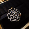 Alloy Diamondembedded Hollow Flower Brooch Heavy Industry Pin Female Accessories