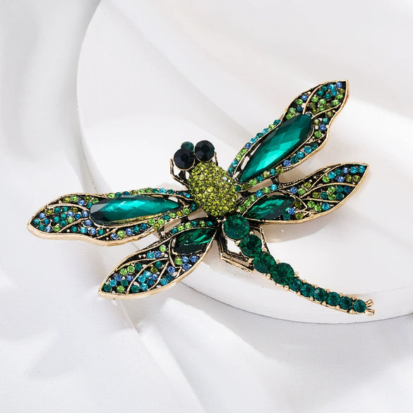 Alloy Diamondencrusted Dragonfly Brooch Fashion Personality Women's Accessories