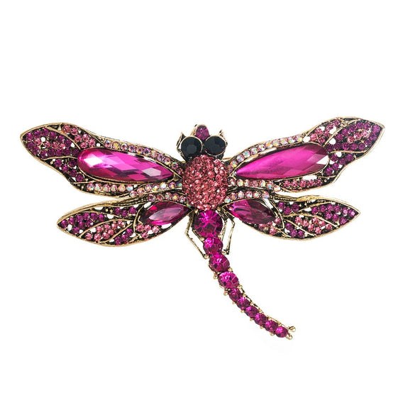 Alloy Diamondencrusted Dragonfly Brooch Fashion Personality Women's Accessories