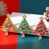 Alloy Diamondencrusted Geometric Christmas Tree Women's Brooch Accessories