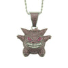 Alloy Diamondencrusted Geometric Hip Hop Necklace Pendant With Threedimensional Pokemon Geng Ghost Design