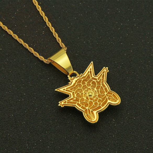 Alloy Diamondencrusted Geometric Hip Hop Necklace Pendant With Threedimensional Pokemon Geng Ghost Design