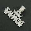 Alloy Diamondencrusted Geometric Letter Pendant Cuban Chain Necklace For Men Hiphop Style