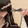 Alloy Diamondencrusted Love Pearl Bow Duckbill Hairpin Light Luxury Hair Accessories Headdress