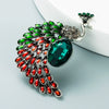 Alloy Diamondencrusted Peacock Brooch For Women Retro Trendy
