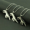 Alloy Dinosaur Pendant Necklace With Geometric Style And Electroplating For Men And Women Couple