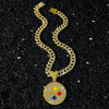 Alloy Disc Logo Pendant Hiphop Necklace With Animals Zodiac Pattern And Electroplating Design For Men Cuban Chain Style