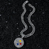 Alloy Disc Logo Pendant Hiphop Necklace With Animals Zodiac Pattern And Electroplating Design For Men Cuban Chain Style