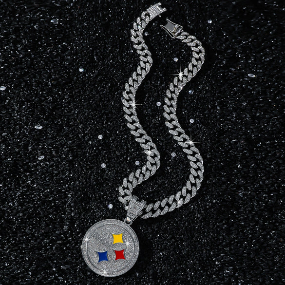 Alloy Disc Logo Pendant Hiphop Necklace With Animals Zodiac Pattern And Electroplating Design For Men Cuban Chain Style