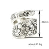 Alloy Distressed Open Lily Flower Ring Jewelry For Women