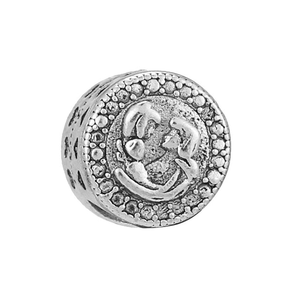 Alloy Diy Bracelet Accessories With Rose Gold Electroplated Large Hole Beads And Totem Pattern