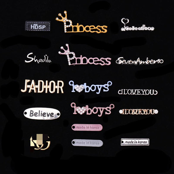 Alloy Diy Letter Rhinestone Accessories Electroplated With Number Letters Pattern