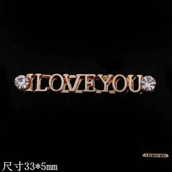 Alloy Diy Letter Rhinestone Accessories Electroplated With Number Letters Pattern