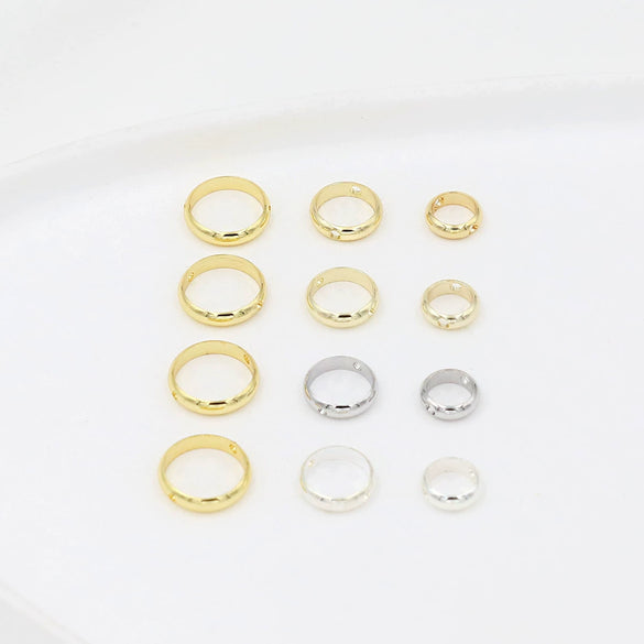 Alloy Double Hole Circle Bead Ring Electroplated Diy Bag Accessories