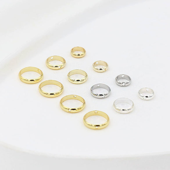 Alloy Double Hole Circle Bead Ring Electroplated Diy Bag Accessories