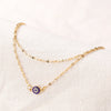 Alloy Double Layer Turkey Blue Rhinestone Evil Eyes Anklet For Women With Geometric Pattern