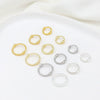 Alloy Double Twist Ring With Bead 18K Real Gold Electroplating Geometric Diy Accessories
