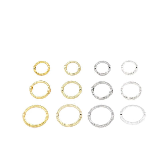 Alloy Double Twist Ring With Bead 18K Real Gold Electroplating Geometric Diy Accessories
