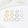 Alloy Double Twist Ring With Bead 18K Real Gold Electroplating Geometric Diy Accessories