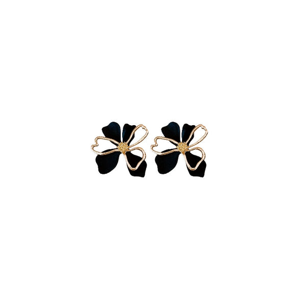 Alloy Doublelayer Cut Out Flower Geometric Style Electroplated Women's Earrings