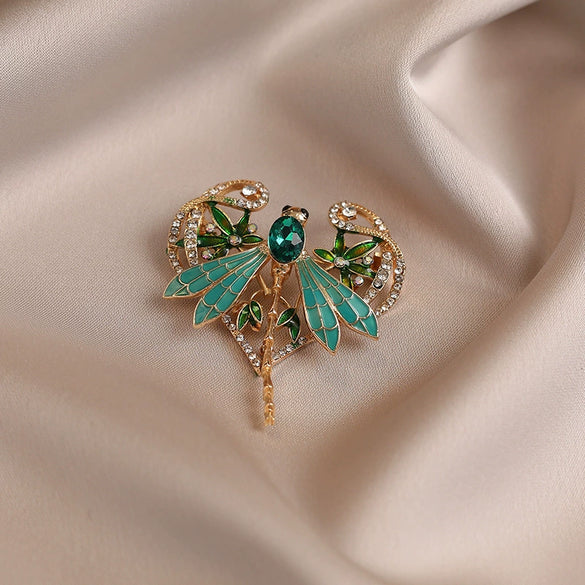 Alloy Dragonfly Brooch Electroplated Minimalist Animal Style