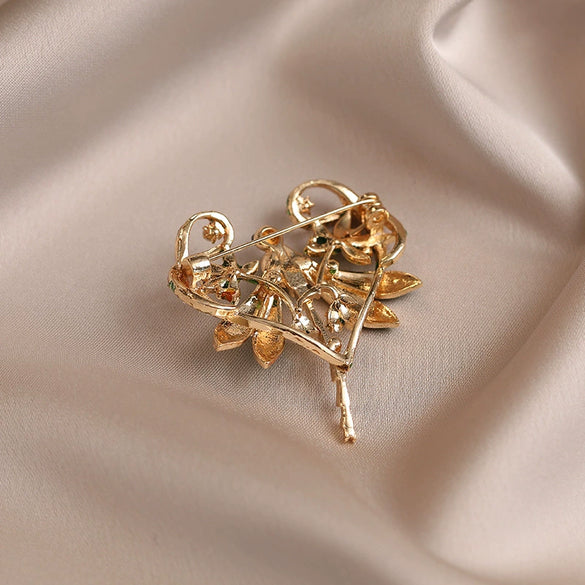 Alloy Dragonfly Brooch Electroplated Minimalist Animal Style
