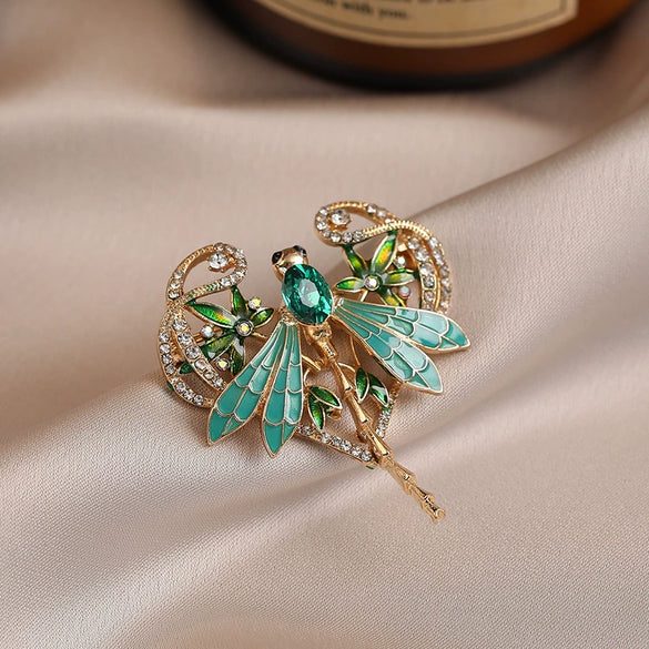 Alloy Dragonfly Brooch Electroplated Minimalist Animal Style