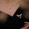 Alloy Dragonfly Pearl Brooch For Women With Cartoon Style And Electroplating Design