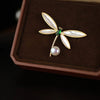 Alloy Dragonfly Pearl Brooch For Women With Cartoon Style And Electroplating Design