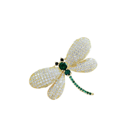 Alloy Dragonfly Women's Luxury Rhinestone Brooch With Electroplating