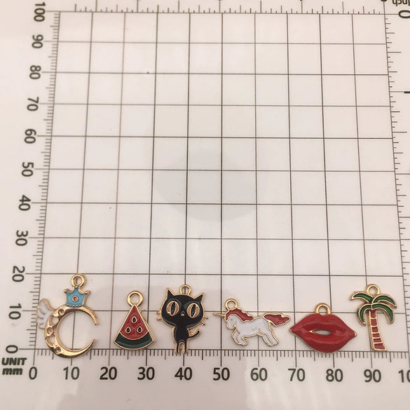 Alloy Dripgloss Pendants For Jewelry Accessories In Crown And Coconut Tree Cartoon Styles With Dripping Oil Treatment