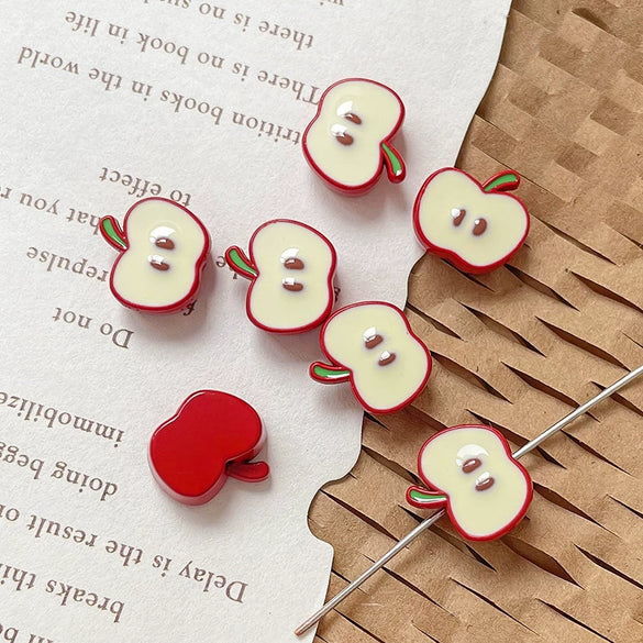 Alloy Dripping Oil Apple Beaded Bracelet Necklace Mobile Phone Chain Accessories