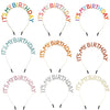 Alloy Dripping Oil Birthday Headband For Women With Letters Numbers Text Style