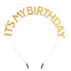 Alloy Dripping Oil Birthday Headband For Women With Letters Numbers Text Style