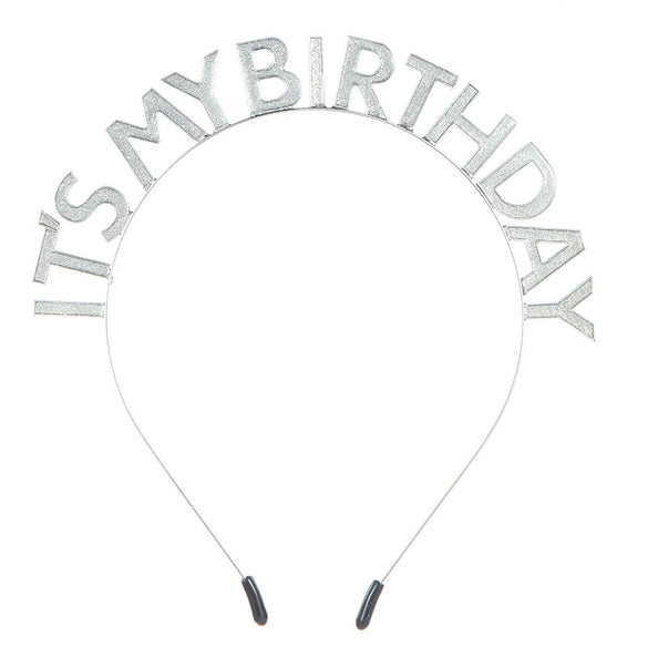 Alloy Dripping Oil Birthday Headband For Women With Letters Numbers Text Style
