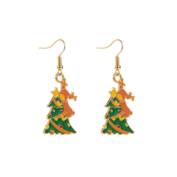 Alloy Dripping Oil Bow Earrings For Women
