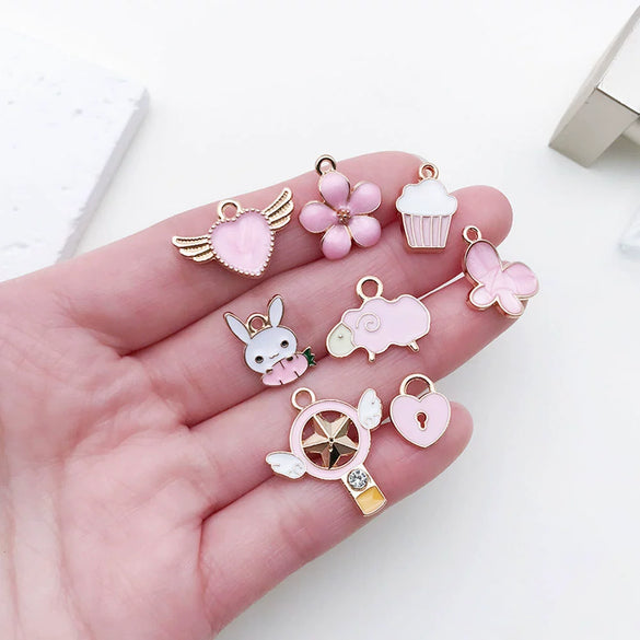 Alloy Dripping Oil Cartoon Style Diy Handmade Jewelry Accessories Pendant Earrings Necklace