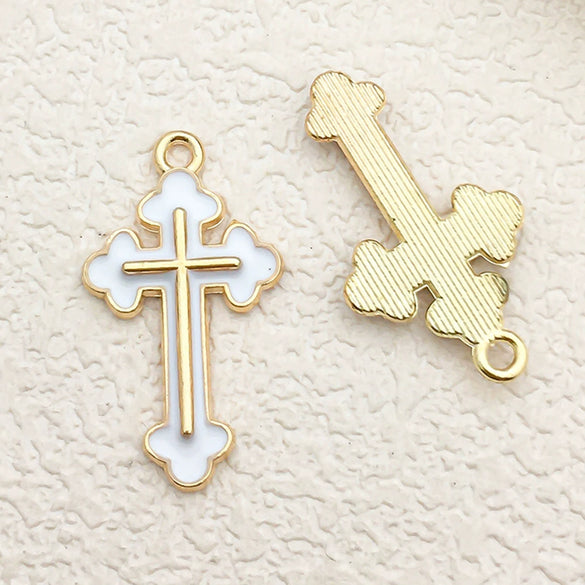 Alloy Dripping Oil Flower Four Leaf Clover Earrings Pendant Accessories